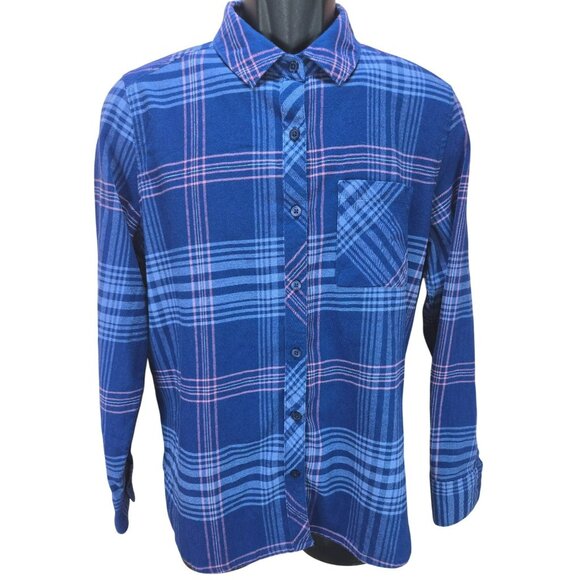 Orvis Classic Collection Button-Up Long Sleeve Blue Plaid Shirt Medium - Picture 1 of 7